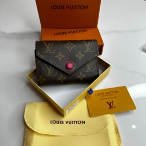 Porte-monnaie LV Marron intérieur Rose Fochia