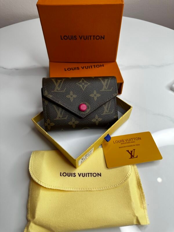 Porte-monnaie LV Marron intérieur Rose Fochia