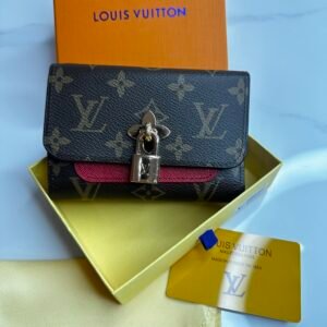 Porte-monnaie LV Cadenas Intérieur Rouge