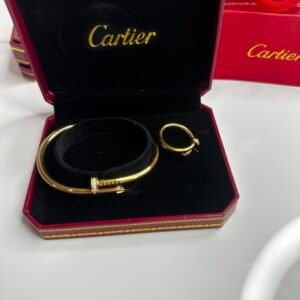 Bracelet Cartier Clou Perlé + Bague +Sac Shopping