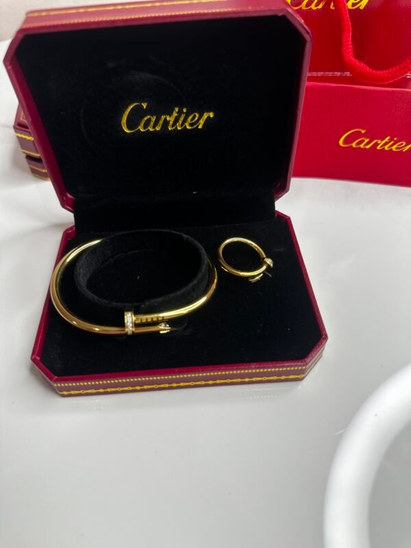 Bracelet Cartier Clou Perlé + Bague +Sac Shopping