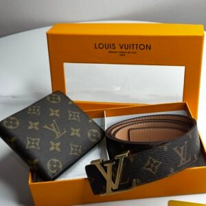 Pack Ceinture + Portfeuille Hermes LV Marron