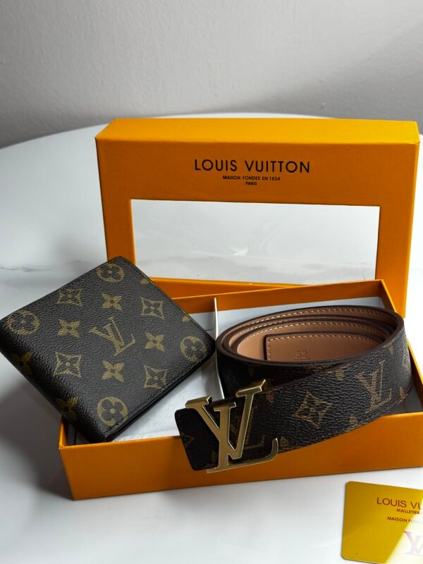 Pack Ceinture + Portfeuille Hermes LV Marron