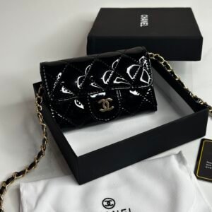 Mini Sac Chanel Noir Doré Glacé