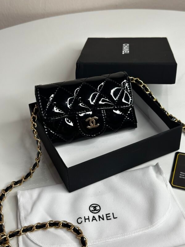 IMG_4703 Mini Sac Chanel Noir Doré Glacé