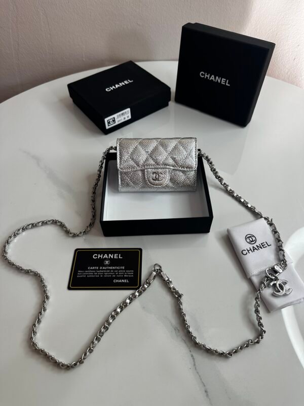 Mini Sac Chanel Full Argenté Caviar   4900 DA