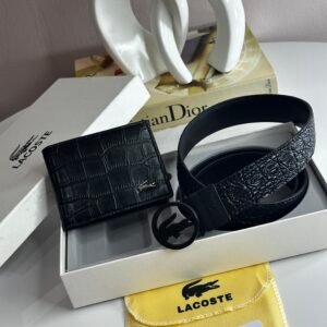 IMG_7589 Pack Ceinture Portefeuille Lacoste Détail Noir