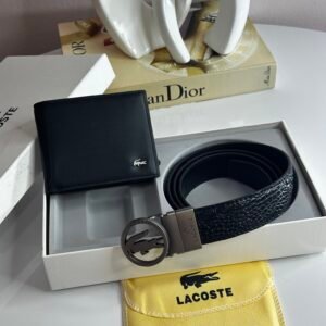 IMG_7591 Pack Ceinture Portefeuille Lacoste Détail Argent