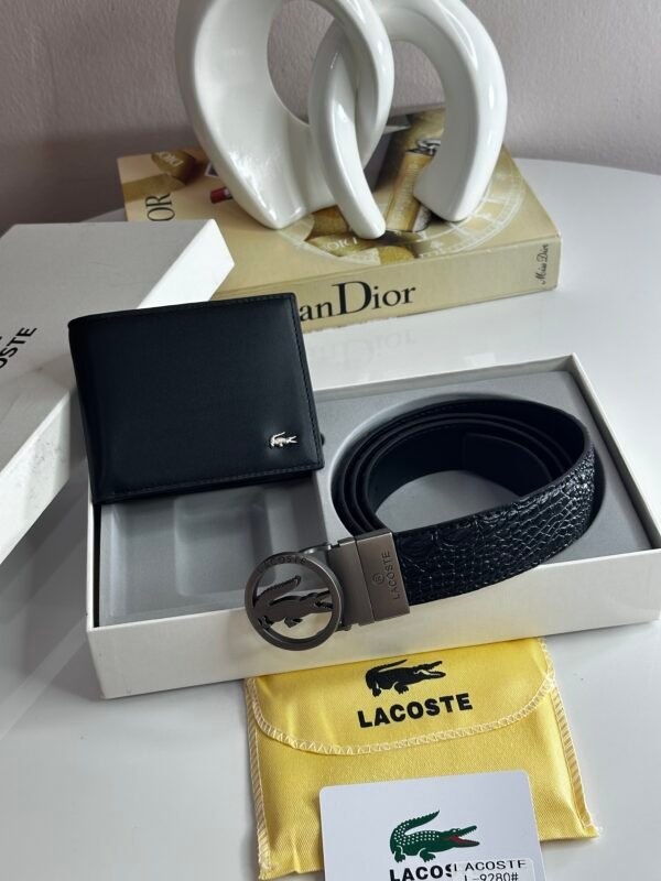 IMG_7591 Pack Ceinture Portefeuille Lacoste Détail Argent