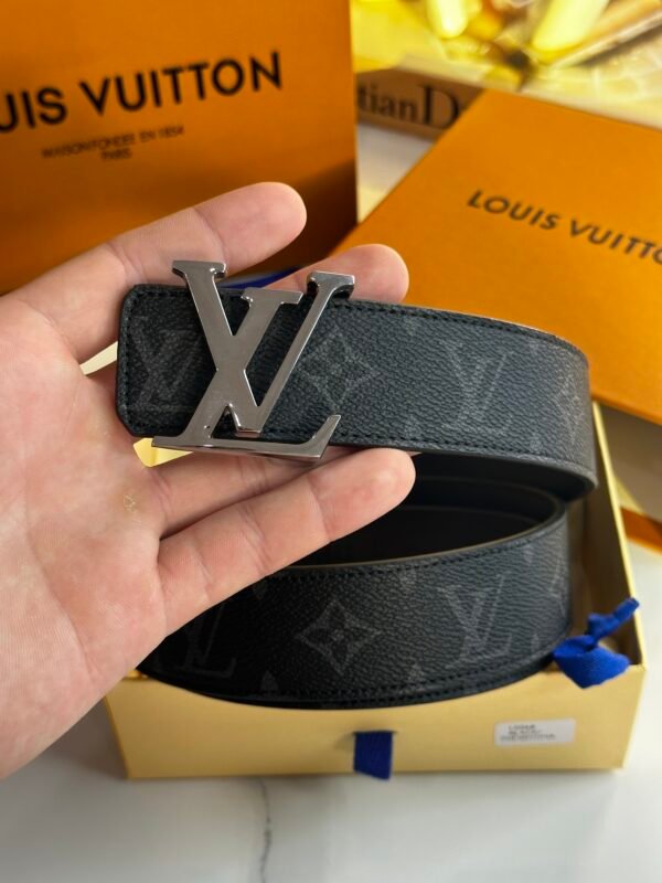 Ceinture LV Black Détail Argent