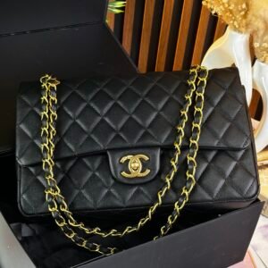 Sac Channel Jumbo Noir Doré 30 CM