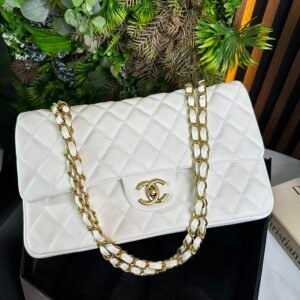 Sac Channel Jumbo Blanc 30 CM